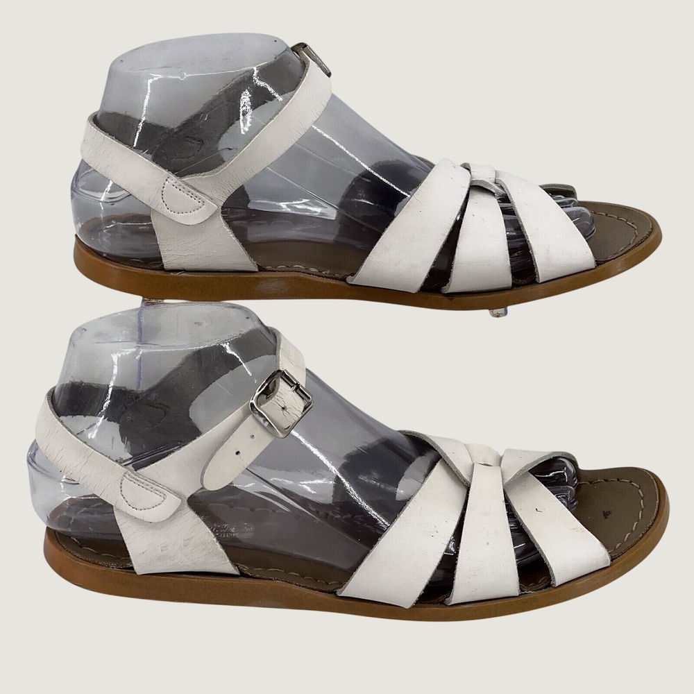 Saltwater Sandals White Womens size 8 Shoes Leather Salt Water Preppy Unisex 6